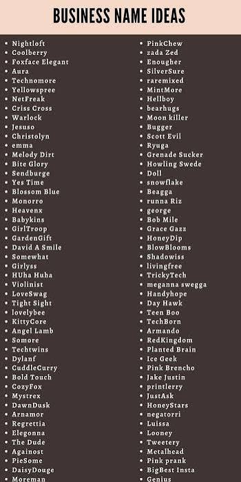 100 creative small business name ideas to inspire your brand